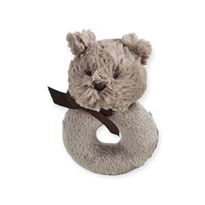 POTTERY BARN KIDS Baby Bear Plush Rattle Ring Soft Stuffed Animal Gift Baby NEW